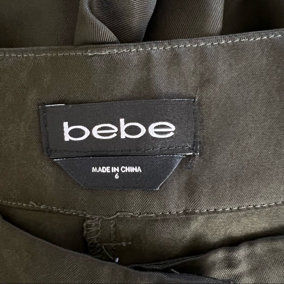 Bebe Women's Cupro Dress Pants High Rise Straight Leg Career - Picture 4 of 4